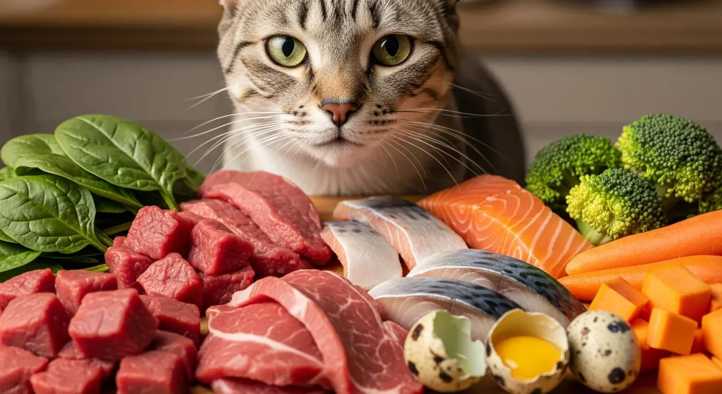 Frische BARF-Zutaten für Katzen – Fleisch, Fisch und natürliche Rohkost